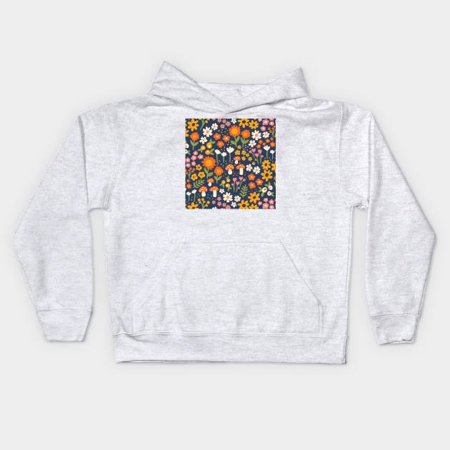 Garden Pattern Kids Hoodie by Salty Siren Studios